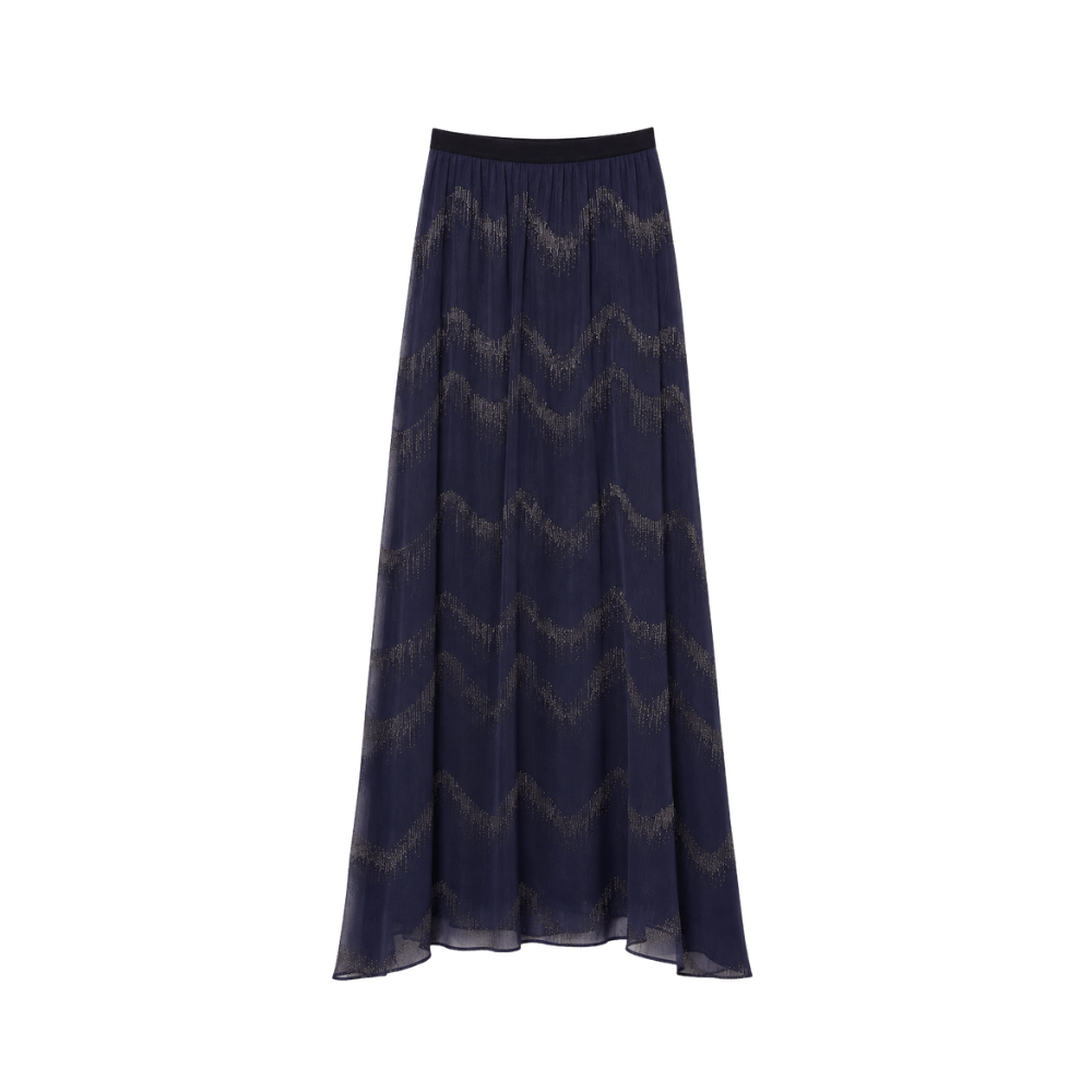 Forte Forte Nuages d'Argent Silk Chiffon Maxi Skirt Notte – International designer fashion boutique Australia Riada Concept Woollahra