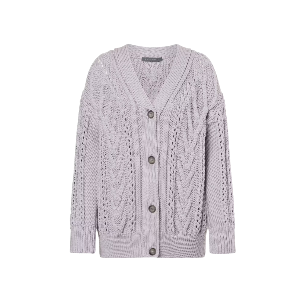 Oversized Wool Cardigan in Grey