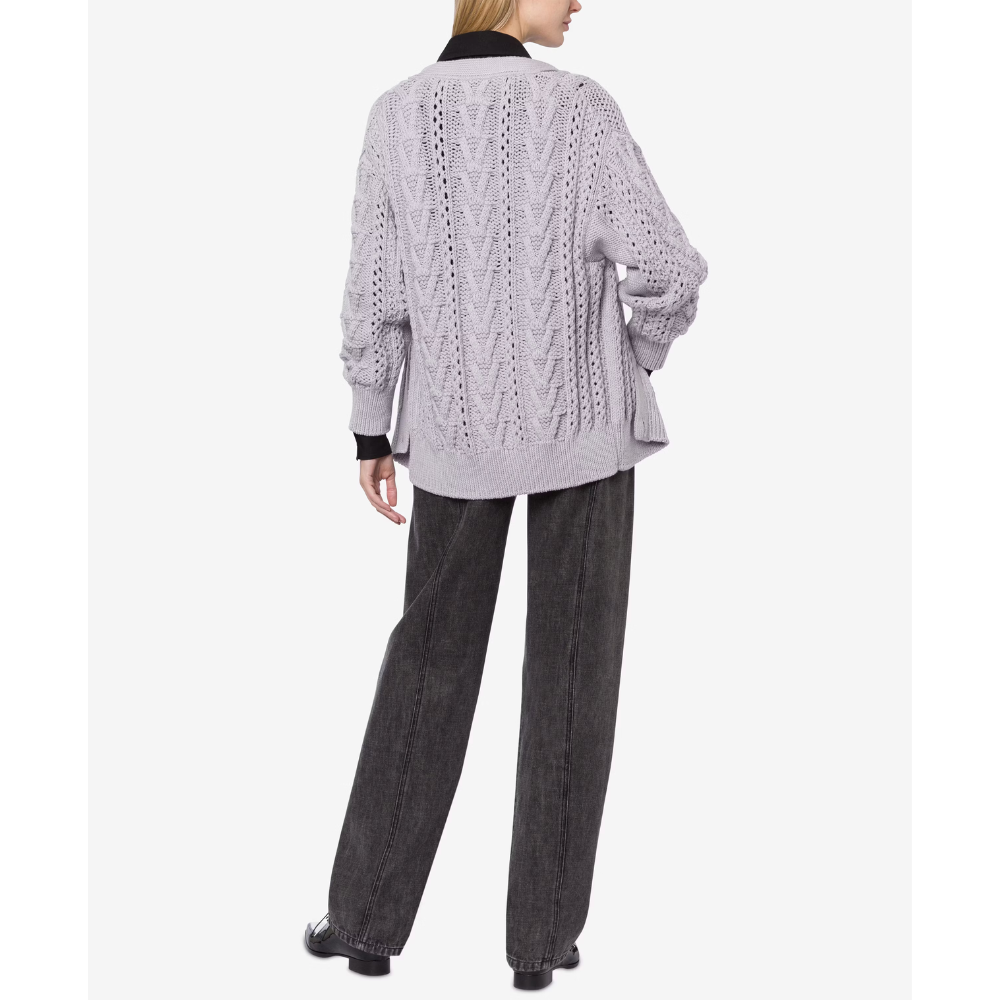 Oversized Wool Cardigan in Grey