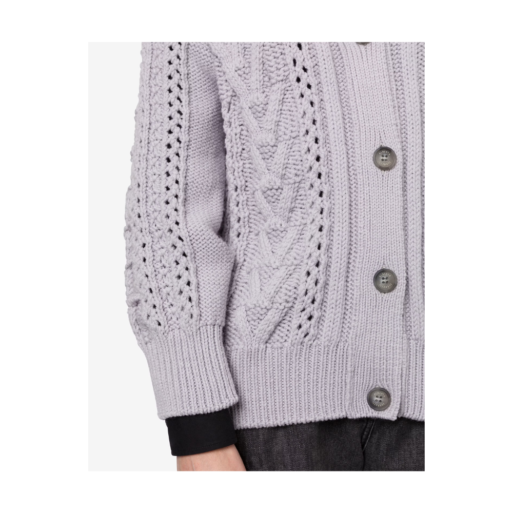 Oversized Wool Cardigan in Grey