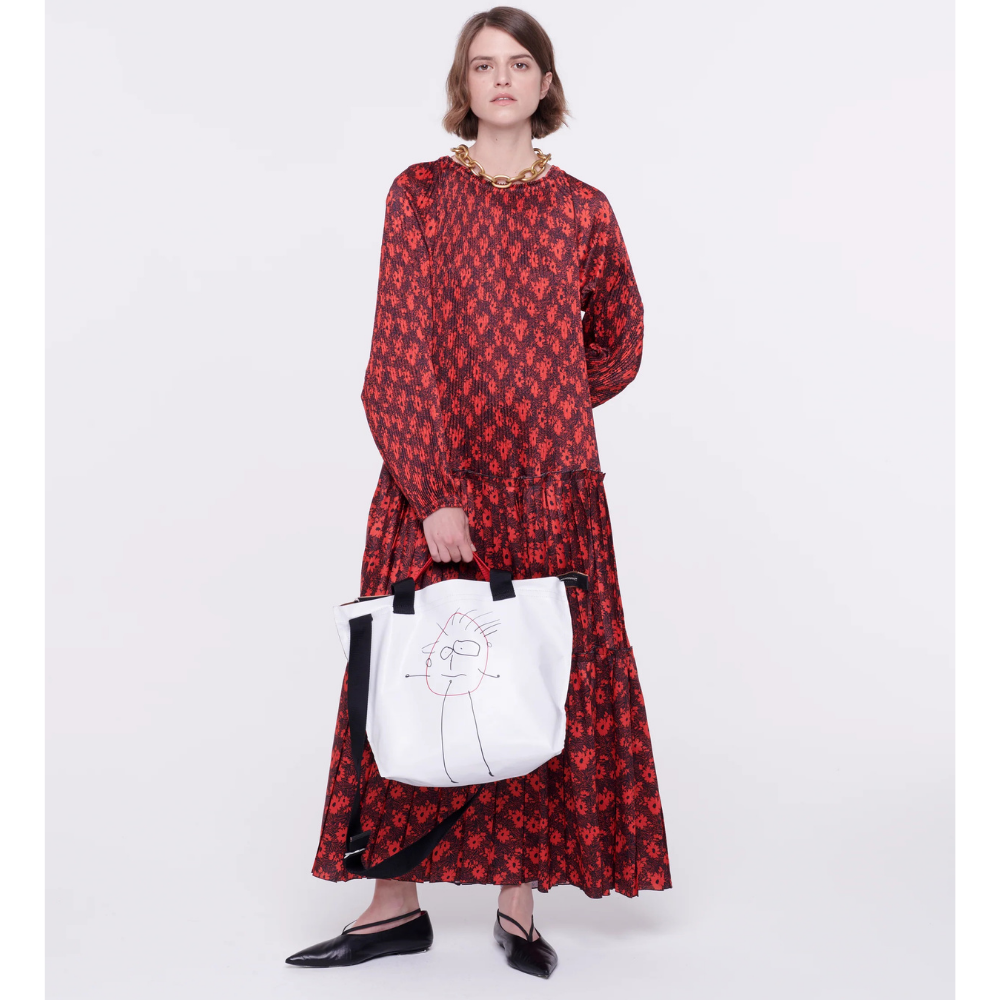 PILI AND BIANCA MEDIUM TOTE BAG IN WHITE