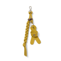 Henry Beguelin Omino Charm Braided Leather Keyring in Curry – International designer fashion boutique Australia Riada Concept Woollahra