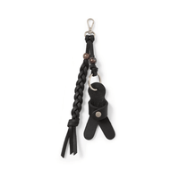 Henry Beguelin Omino Charm Braided Leather Keyring in Black – International designer fashion boutique Australia Riada Concept Woollahra