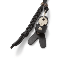 Henry Beguelin Omino Charm Braided Leather Keyring in Black – International designer fashion boutique Australia Riada Concept Woollahra