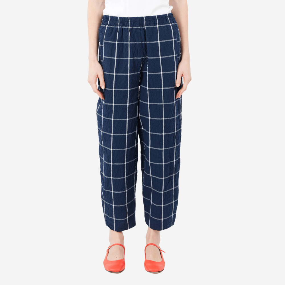 H+ Hannoh Wessel Paris Pants in Navy Check – International designer fashion boutique Australia Riada Concept Woollahra