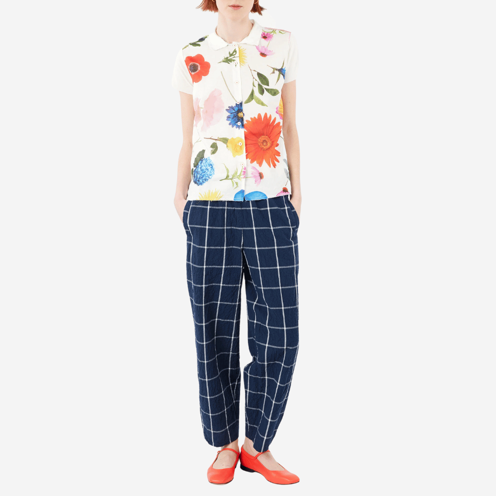 H+ Hannoh Wessel Paris Pants in Navy Check – International designer fashion boutique Australia Riada Concept Woollahra