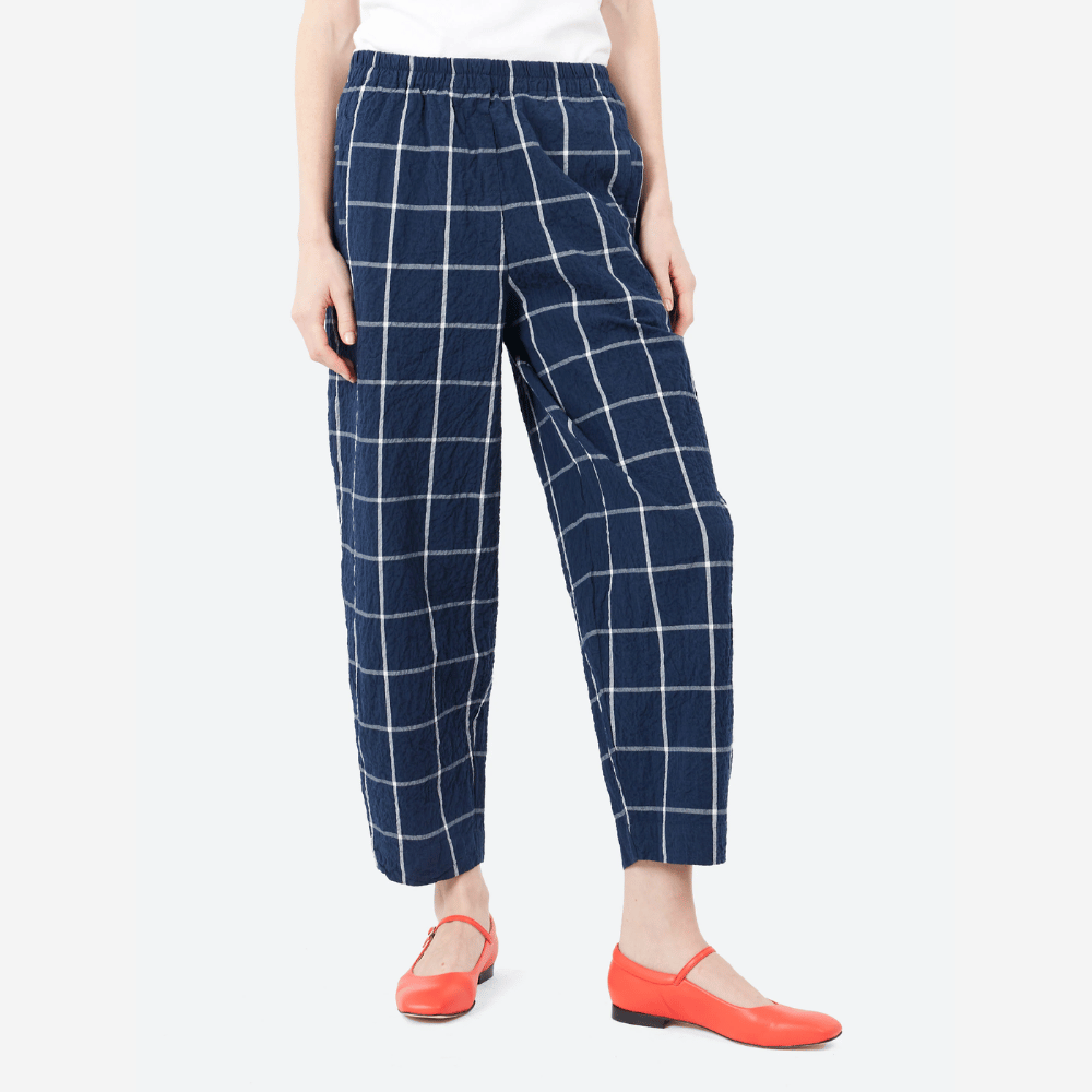 H+ Hannoh Wessel Paris Pants in Navy Check – International designer fashion boutique Australia Riada Concept Woollahra