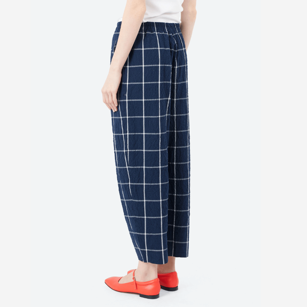 H+ Hannoh Wessel Paris Pants in Navy Check – International designer fashion boutique Australia Riada Concept Woollahra