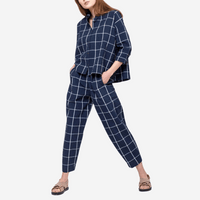 H+ Hannoh Wessel Paris Pants in Navy Check – International designer fashion boutique Australia Riada Concept Woollahra