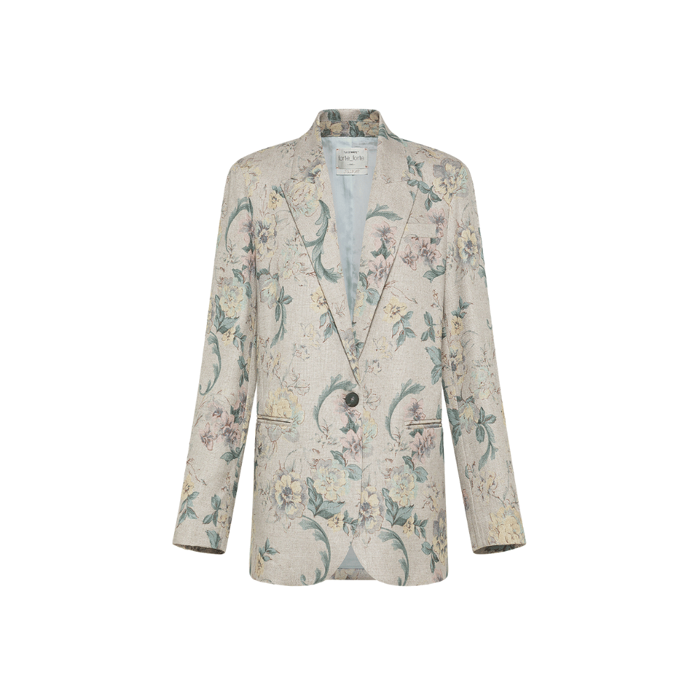 Forte Forte Peonia My Love Linen Blend Hopsack Jacket in Glicine