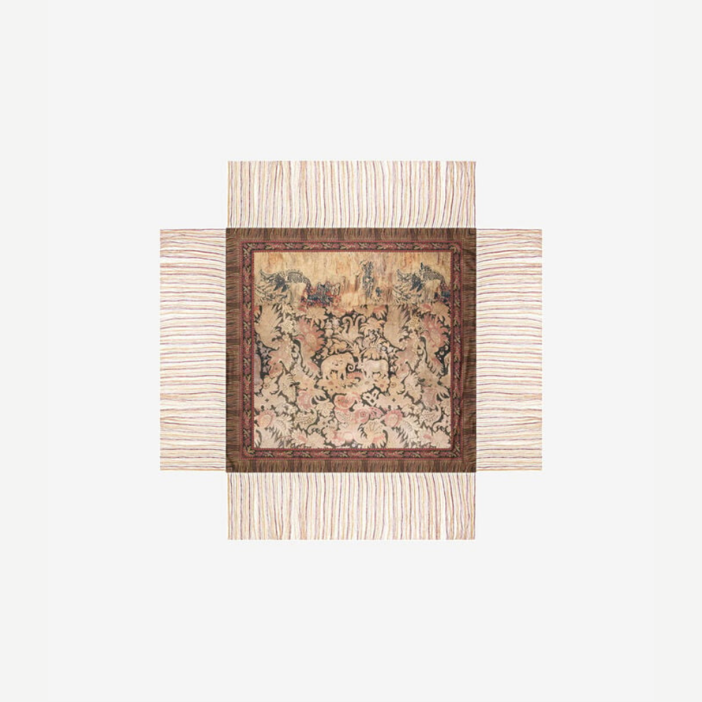 ALOEUW Talismano di Nebbia Silk Shawl Scarf 135 x 135 cm