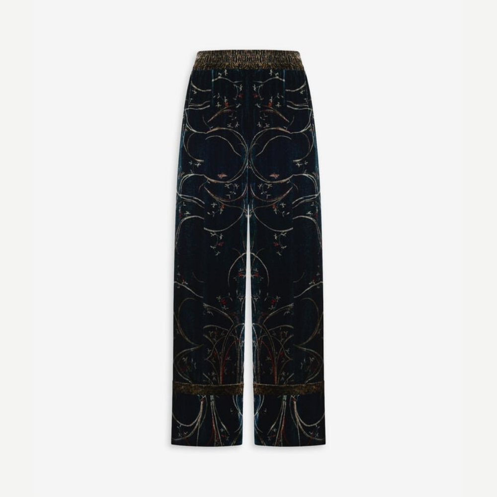 KANADA Rilievo di Cipria Viscose Silk Palazzo Trousers
