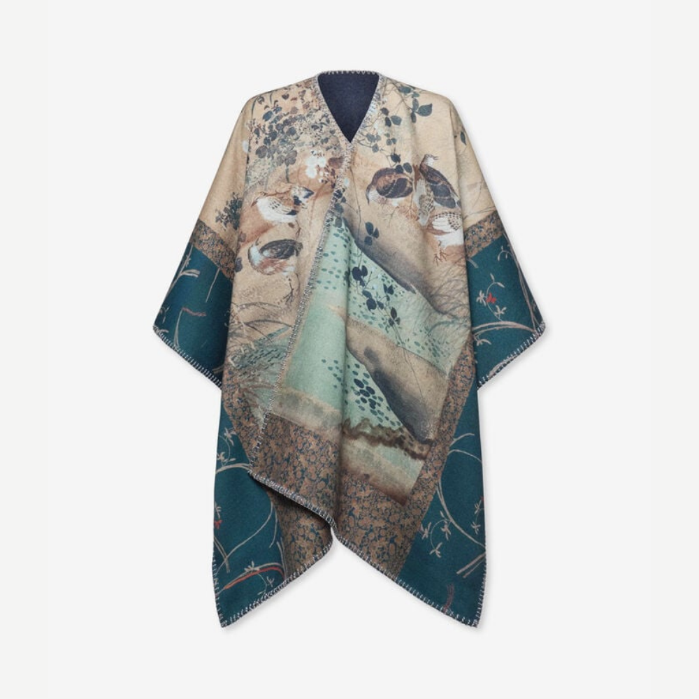 PANCAKE Rosone di Pietra Wool Poncho Cape