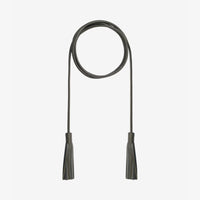 Riada Concept Pierre-Louis Mascia tassel belt in smoky olive: a slender nappa lambskin cord that ties at the waist, finished with two leather tassels. Made in Italy.