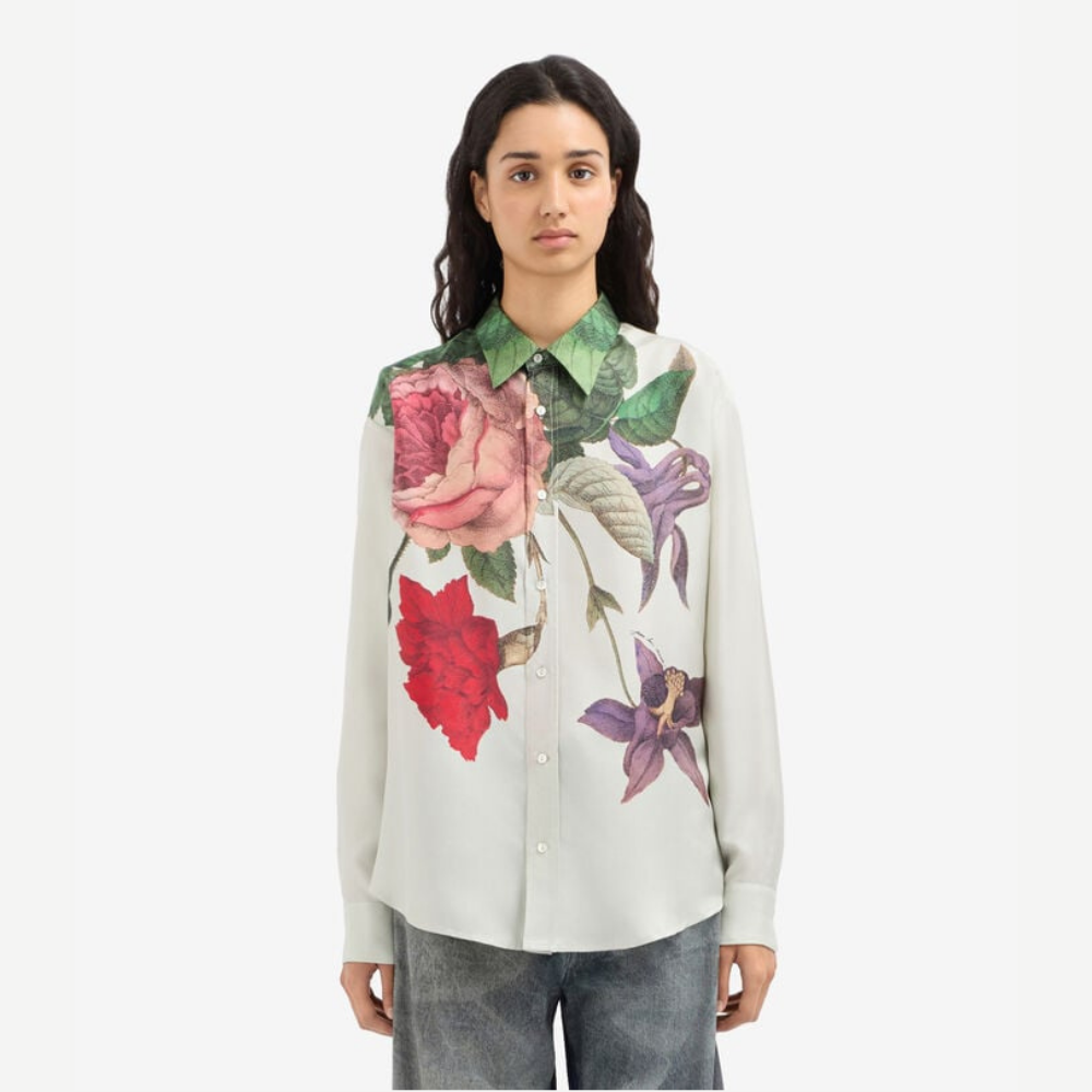 Pierre-Louis Mascia ALOE Erbario di Seta Silk Long Sleeve Shirt