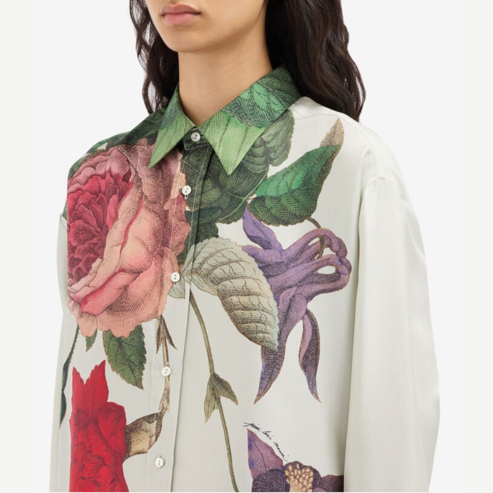 Pierre-Louis Mascia ALOE Erbario di Seta Silk Long Sleeve Shirt
