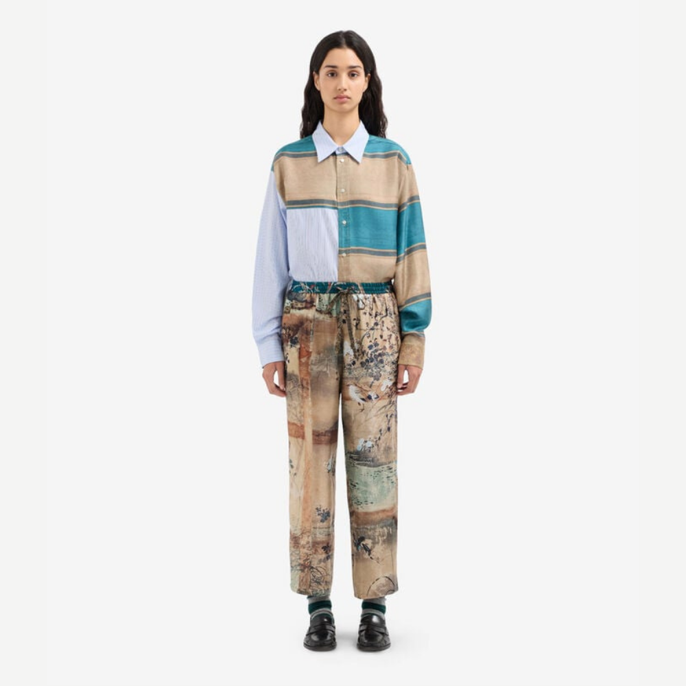 Pierre-Louis Mascia ALOE Giardino Antico Silk Trousers