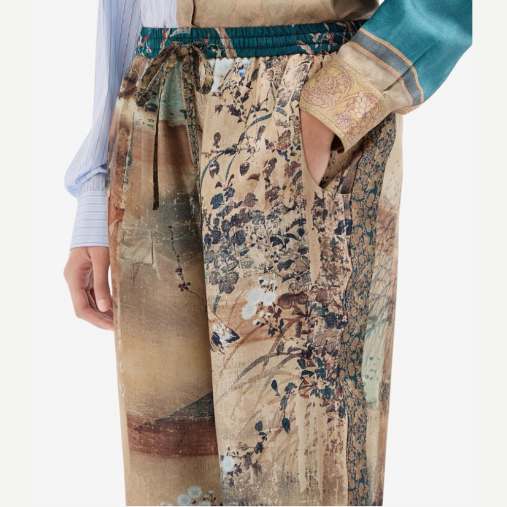 Pierre-Louis Mascia ALOE Giardino Antico Silk Trousers
