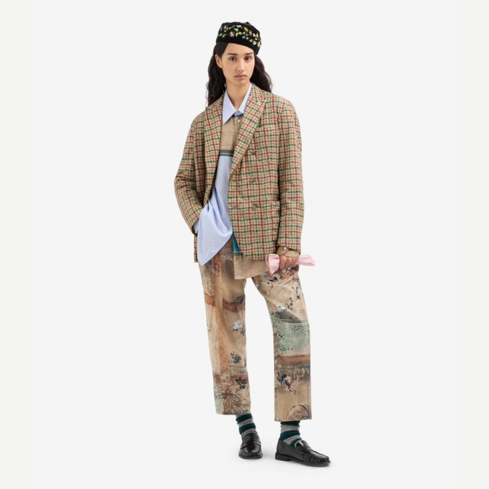 Pierre-Louis Mascia ALOE Giardino Antico Silk Trousers