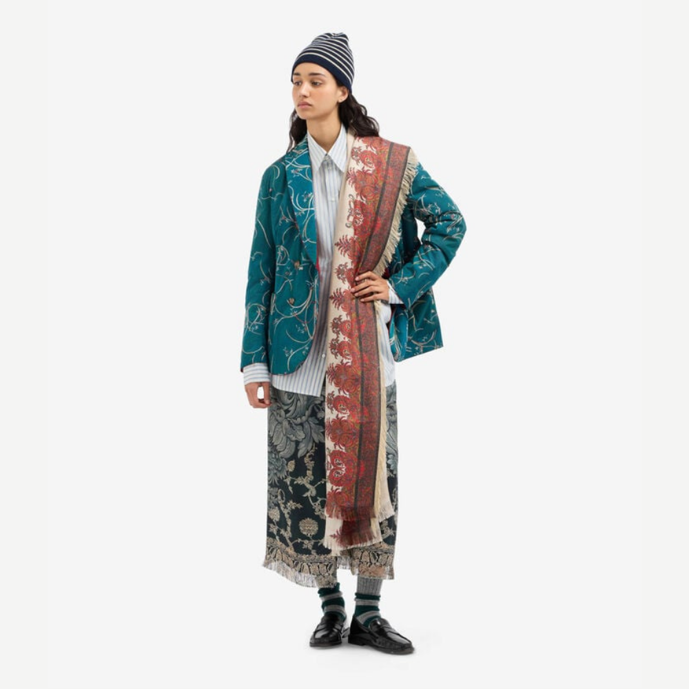 Pierre-Louis Mascia ALOE Paisley di Cannella Silk Wrap Skirt