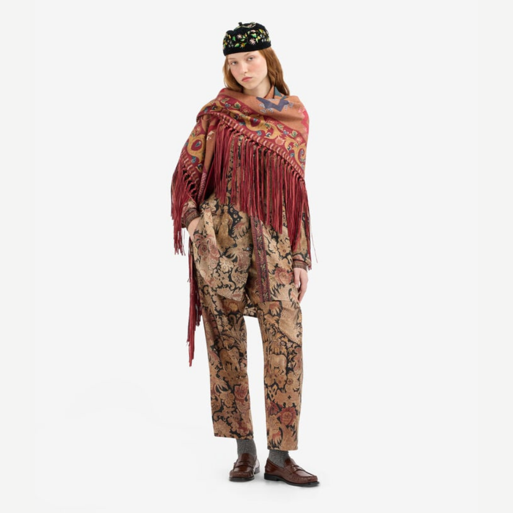 Pierre-Louis Mascia ALOE Ricamo di Alloro Silk Trousers