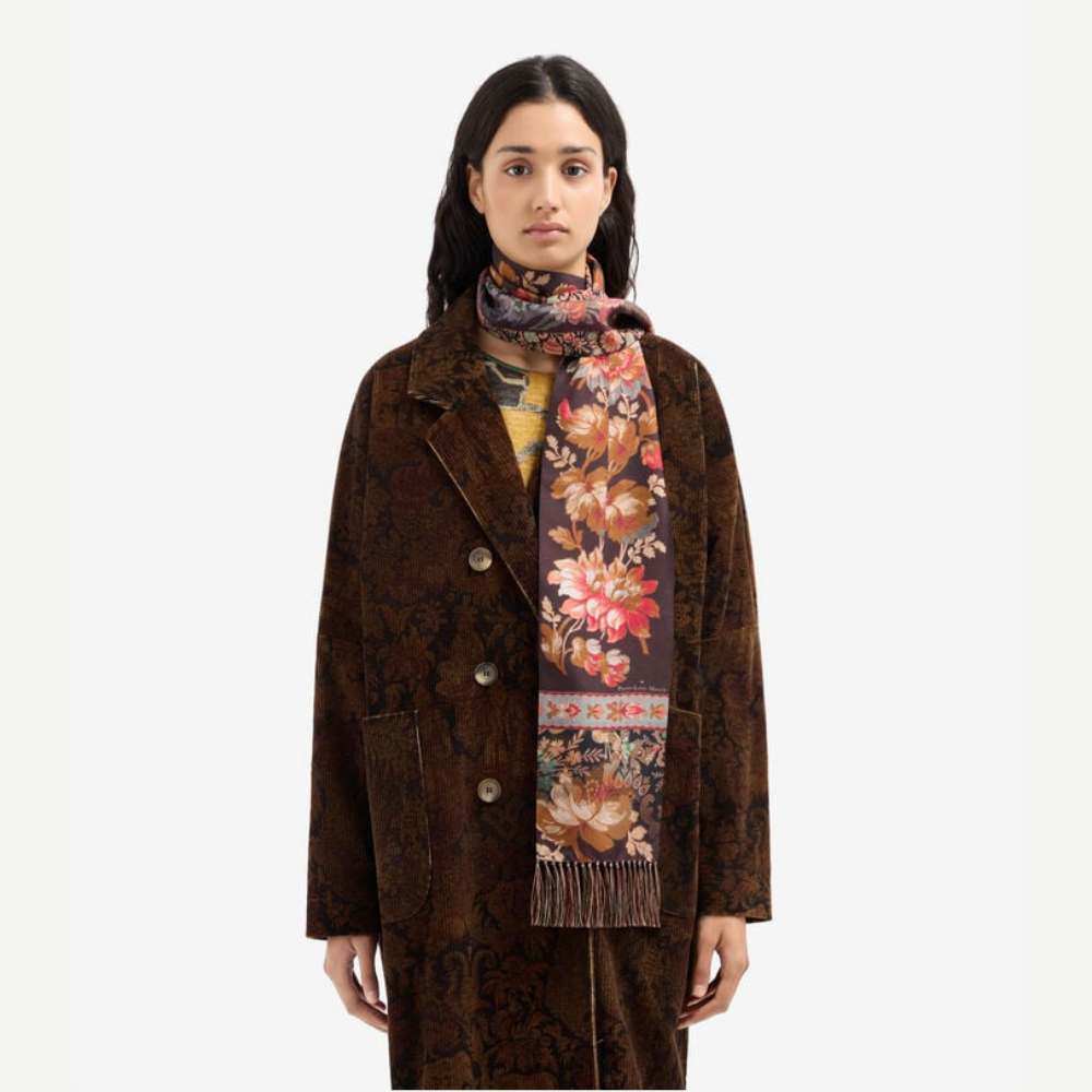 Pierre-Louis Mascia ALOEUW Miniatura di Lino Silk Scarf