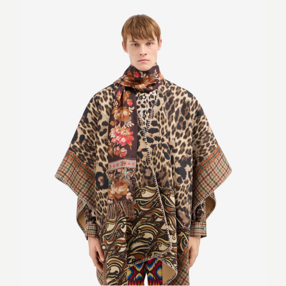 Pierre-Louis Mascia ALOEUW Miniatura di Lino Silk Scarf