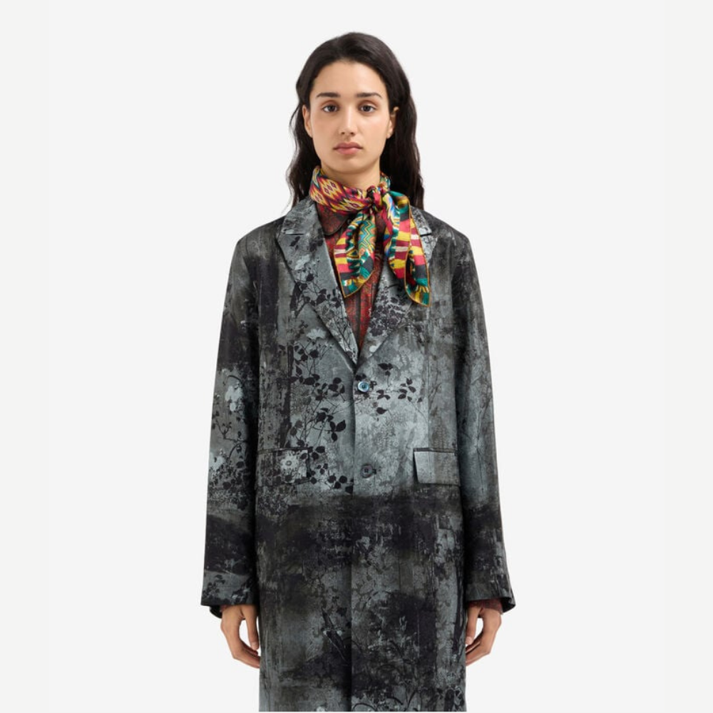 Pierre-Louis Mascia ALOEUW Trama di Ossidiana Silk Bandana Scarf