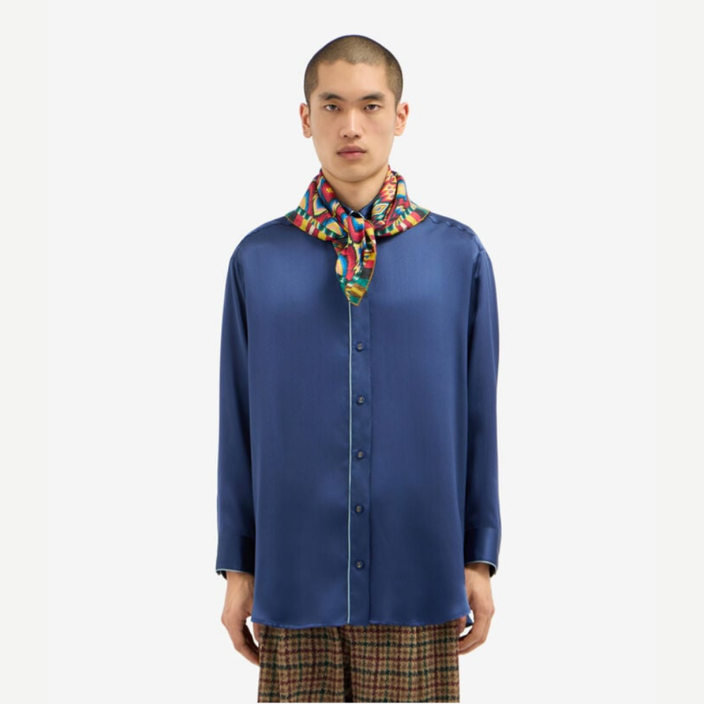 Pierre-Louis Mascia ALOEUW Trama di Ossidiana Silk Bandana Scarf