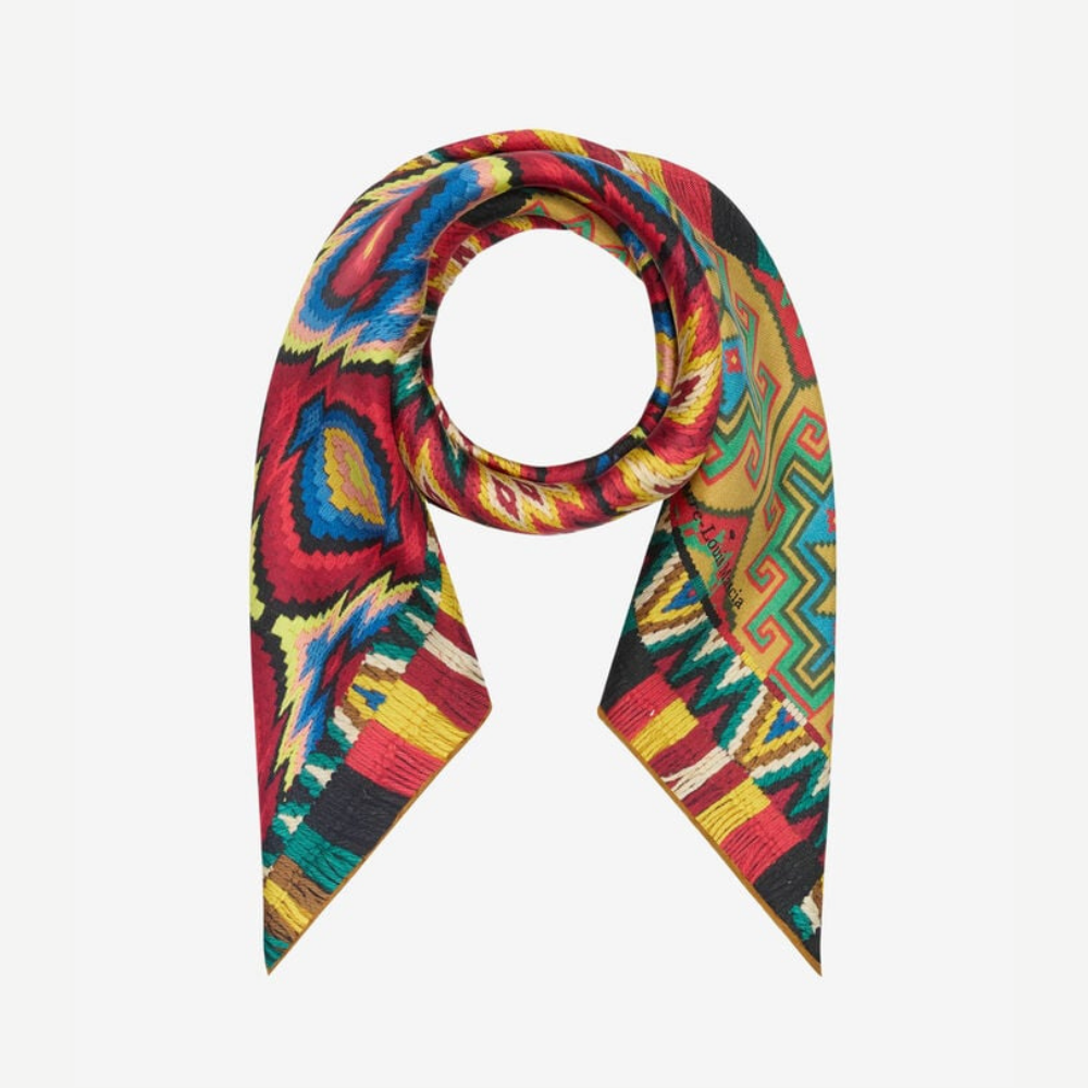 Pierre-Louis Mascia ALOEUW Trama di Ossidiana Silk Bandana Scarf