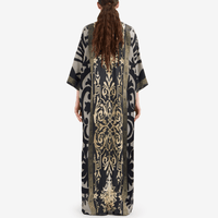 Pierre-Louis Mascia Aloe Silk Kaftan Dress in Black, Olive and Gold Baroque Print PIERRE LOUIS MASCIA designer fashion online or in-store at Riada Concept, Sydney’s high-end fashion boutique in Australia.
