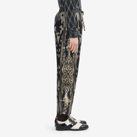 Pierre-Louis Mascia Aloe Silk Trousers in Black and Olive Baroque Motif PIERRE LOUIS MASCIA designer fashion online or in-store at Riada Concept, Sydney’s high-end fashion boutique in Australia.