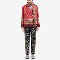 Pierre-Louis Mascia Aloe Silk Trousers in Black and Olive Baroque Motif PIERRE LOUIS MASCIA designer fashion online or in-store at Riada Concept, Sydney’s high-end fashion boutique in Australia.