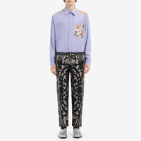 Pierre-Louis Mascia Aloe Silk Trousers in Black and Olive Baroque Motif PIERRE LOUIS MASCIA designer fashion online or in-store at Riada Concept, Sydney’s high-end fashion boutique in Australia.