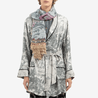 Pierre-Louis Mascia Aloeuw Silk Shawl Scarf in Grey and Pink Tapestry Print (135x195cm) Shop PIERRE LOUIS MASCIA designer fashion online or in-store at Riada Concept, Sydney’s high-end fashion boutique in Australia.
