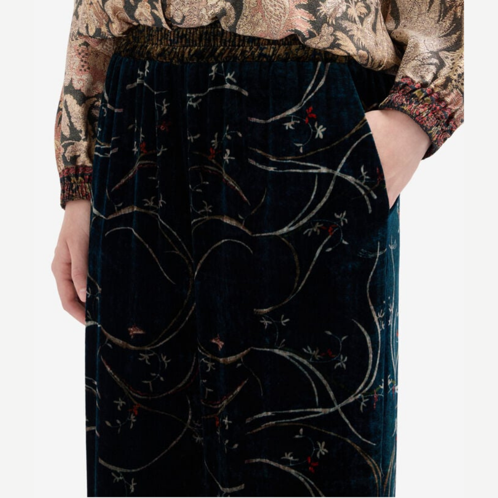 Pierre-Louis Mascia KANADA Rilievo di Cipria Viscose Silk Palazzo Trousers