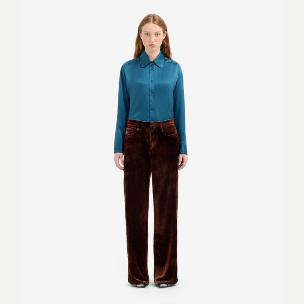 Pierre-Louis Mascia KANDOX Bordura di Spezie Viscose Silk Trousers