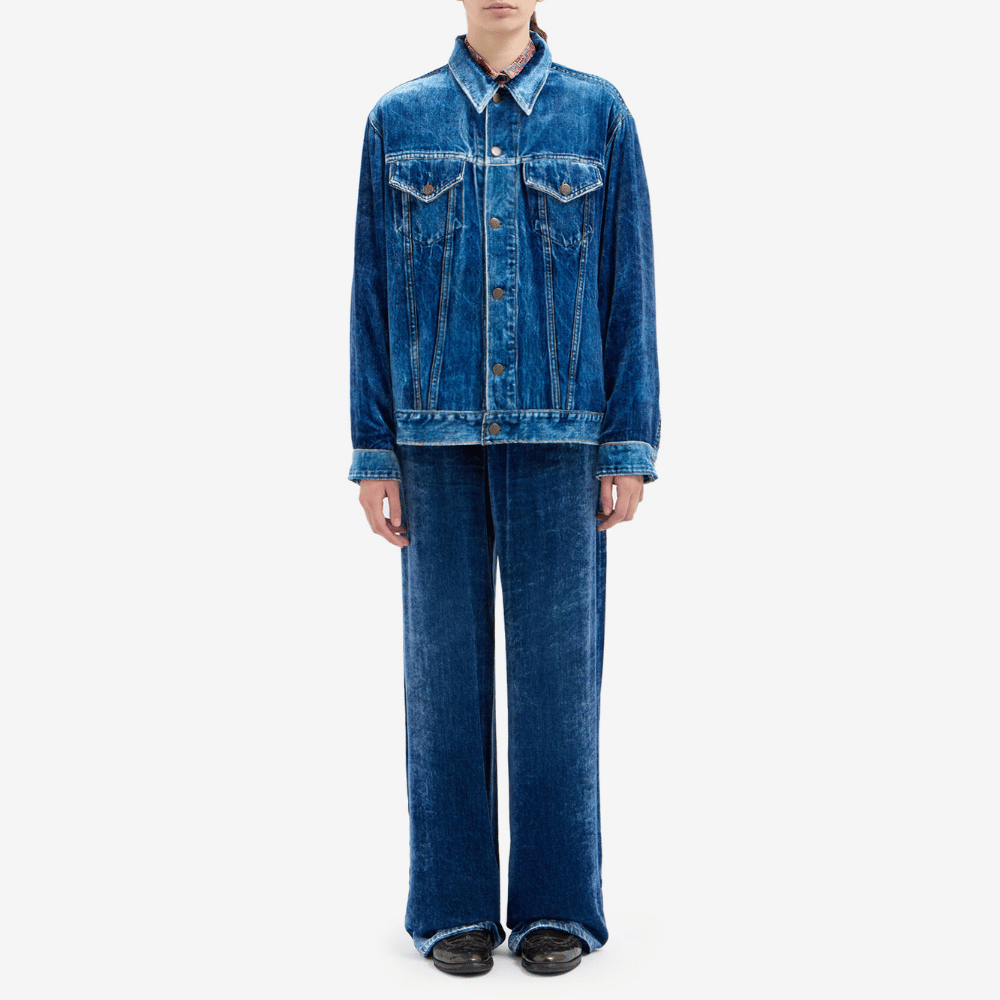Pierre-Louis Mascia Kankam Viscose Silk Jacket in Blue Denim Print Shop PIERRE LOUIS MASCIA designer fashion online or in-store at Riada Concept, Sydney’s high-end fashion boutique in Australia.