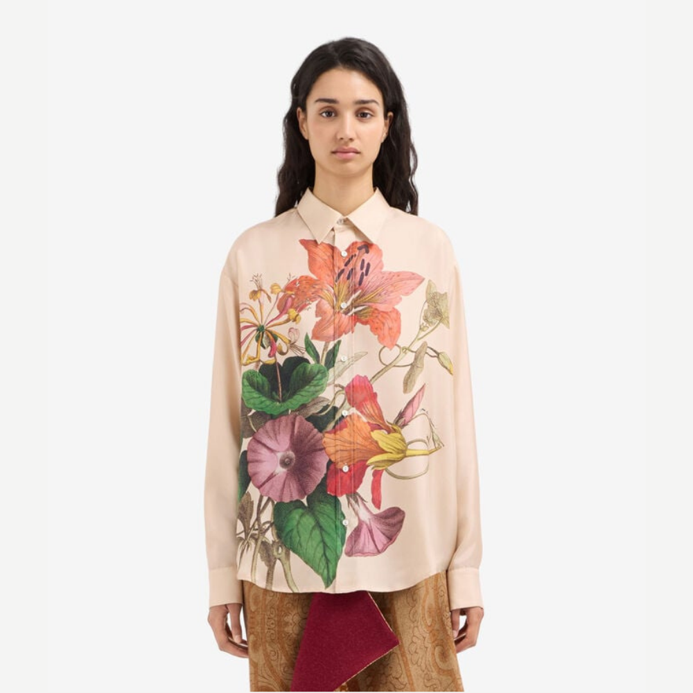 Pierre-Louis Mascia ALOE Serra di Seta Silk Long Sleeve Shirt