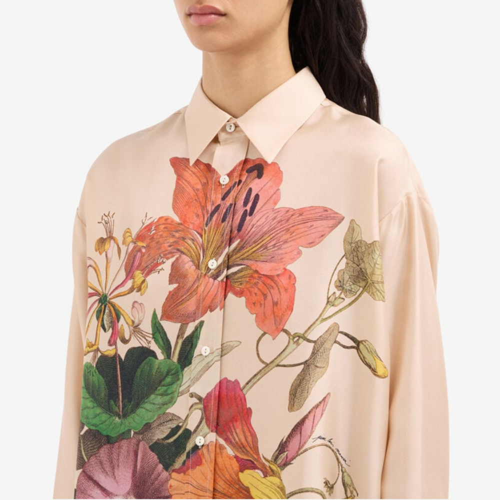 Pierre-Louis Mascia ALOE Serra di Seta Silk Long Sleeve Shirt