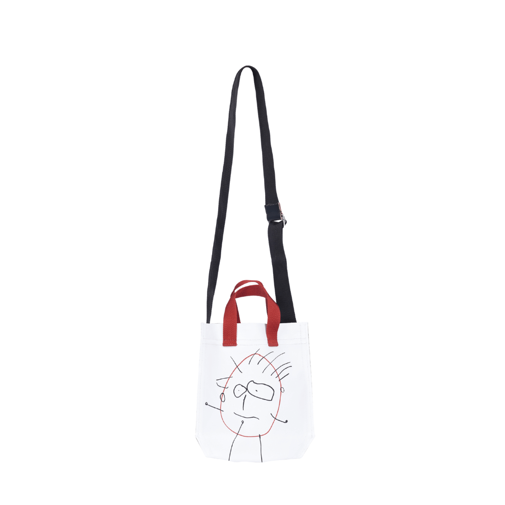 Plan C Mini Graphic Shopper Bag in Optical White – International designer fashion boutique Australia Riada Concept Woollahra