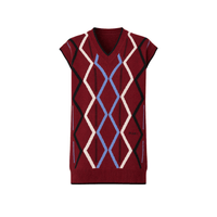 Plan C Rhombus Intarsia Vest in Burgundy – International designer fashion boutique Australia Riada Concept Woollahra