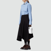 Plan C Asymmetric Flared Midi Skirt in Black – International designer fashion boutique Australia Riada Concept Woollahra