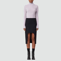 Plan C Asymmetric Midi Skirt in Blue Black – International designer fashion boutique Australia Riada Concept Woollahra