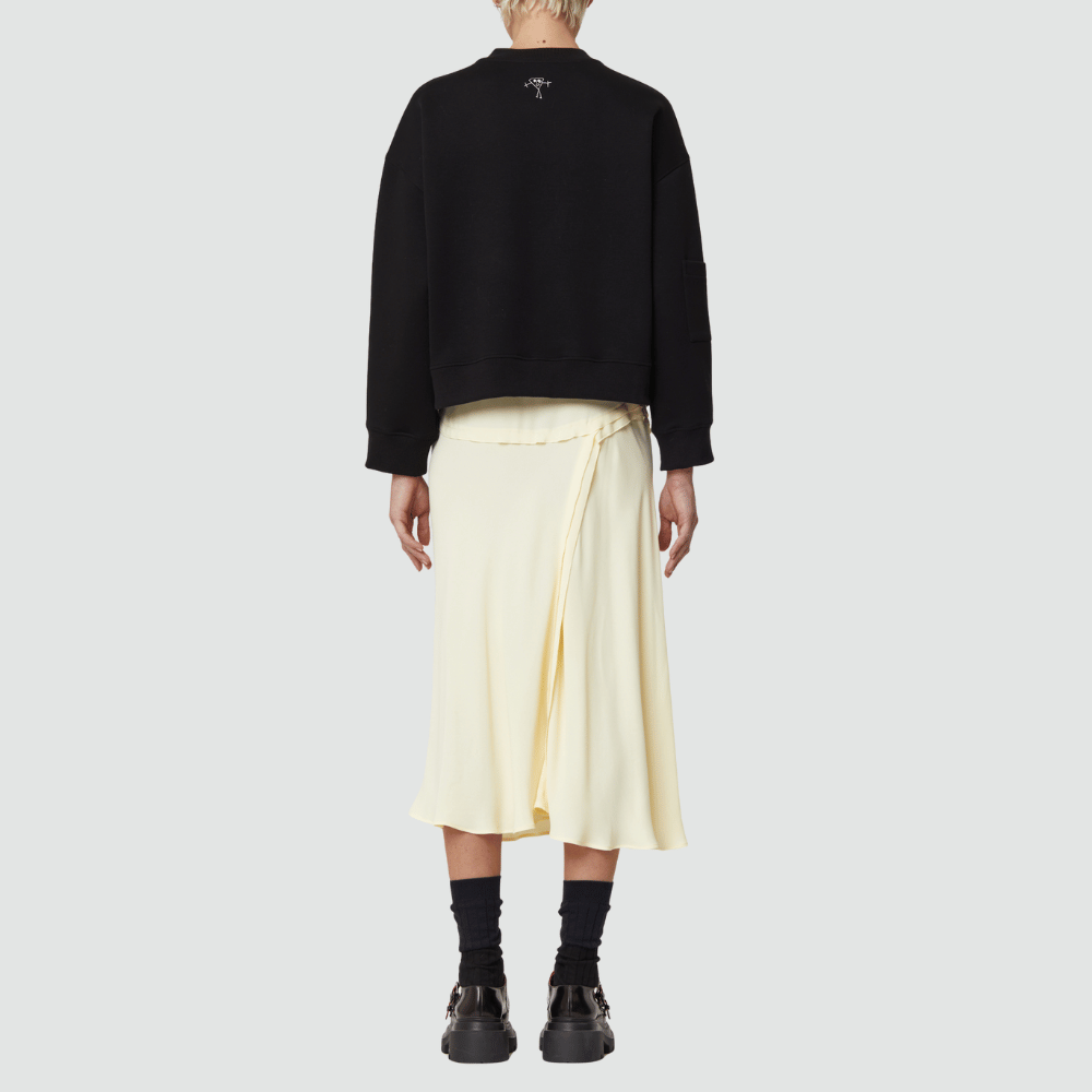 Plan C Graphic Pocket Sweatshirt in Black – International designer fashion boutique Australia Riada Concept Woollahra