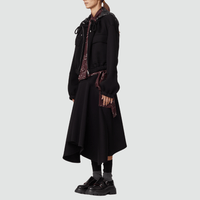 Plan C Hooded Crop Jacket in Black – International designer fashion boutique Australia Riada Concept Woollahra