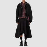 Plan C Hooded Crop Jacket in Black – International designer fashion boutique Australia Riada Concept Woollahra