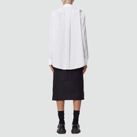 Plan C Long Sleeve Shirt in Brown and White Stripe – International designer fashion boutique Australia Riada Concept Woollahra