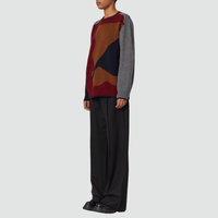 Plan C Long Sleeve Abstract Intarsia Crew Neck Sweater – International designer fashion boutique Australia Riada Concept Woollahra