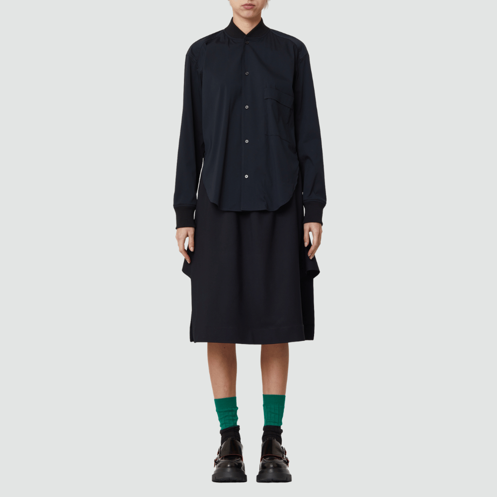 Plan C Long Sleeve Shirt in Blue Black – International designer fashion boutique Australia Riada Concept Woollahra